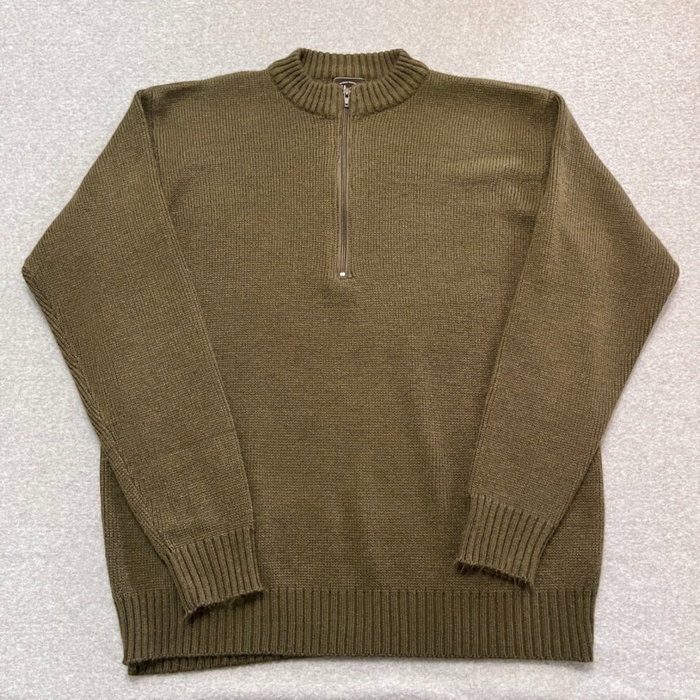 Mil Tec Sturm Sweater Mens 3XL Green Pullover Long Sleeve 1/4 Zip